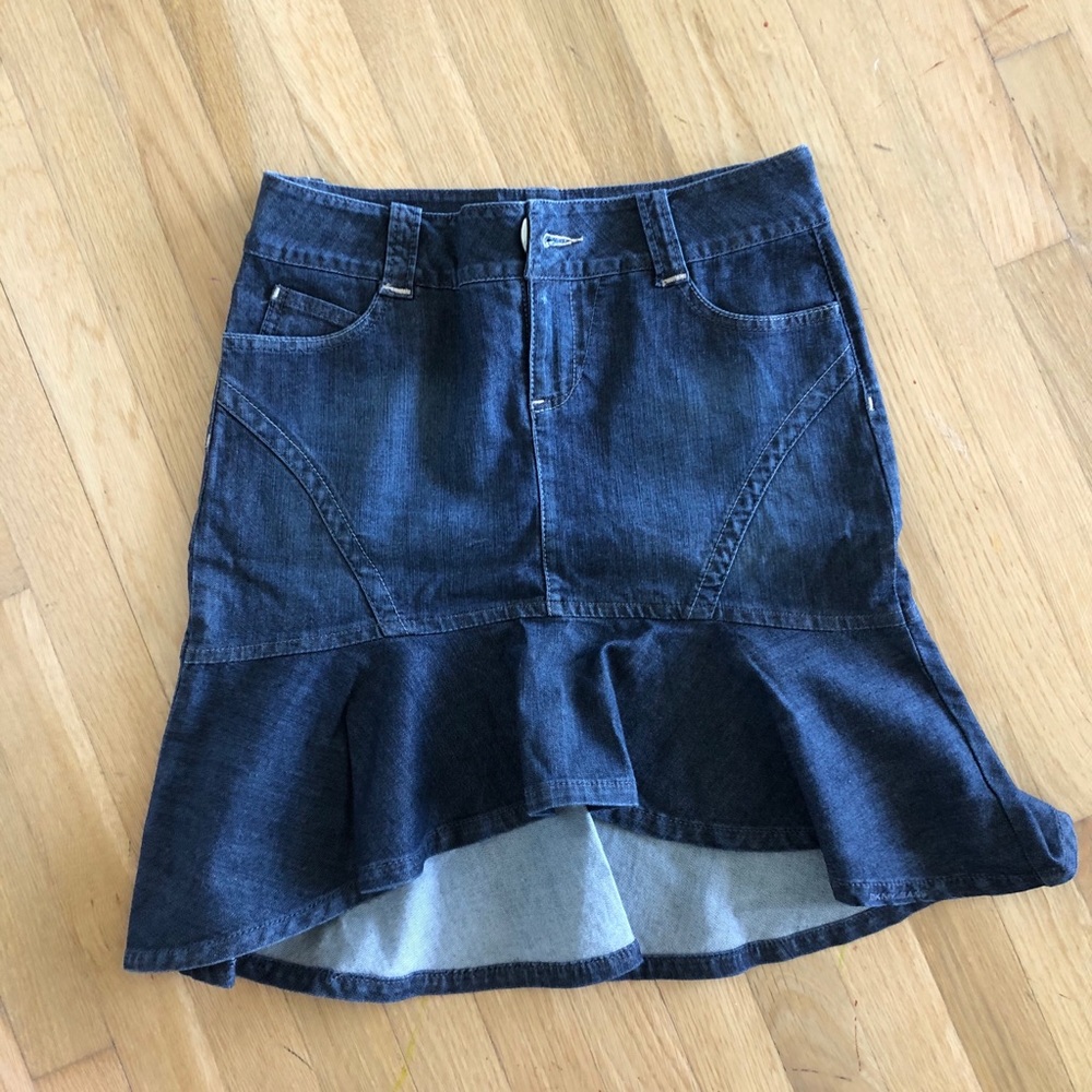 DKNY high low denim skirt women